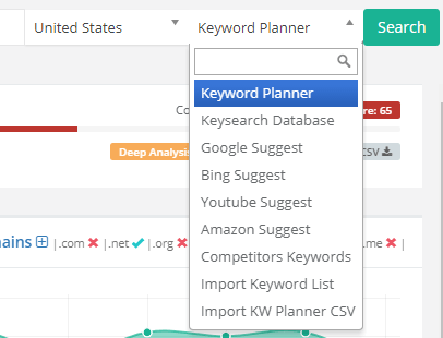 Sources de Données KeySearch