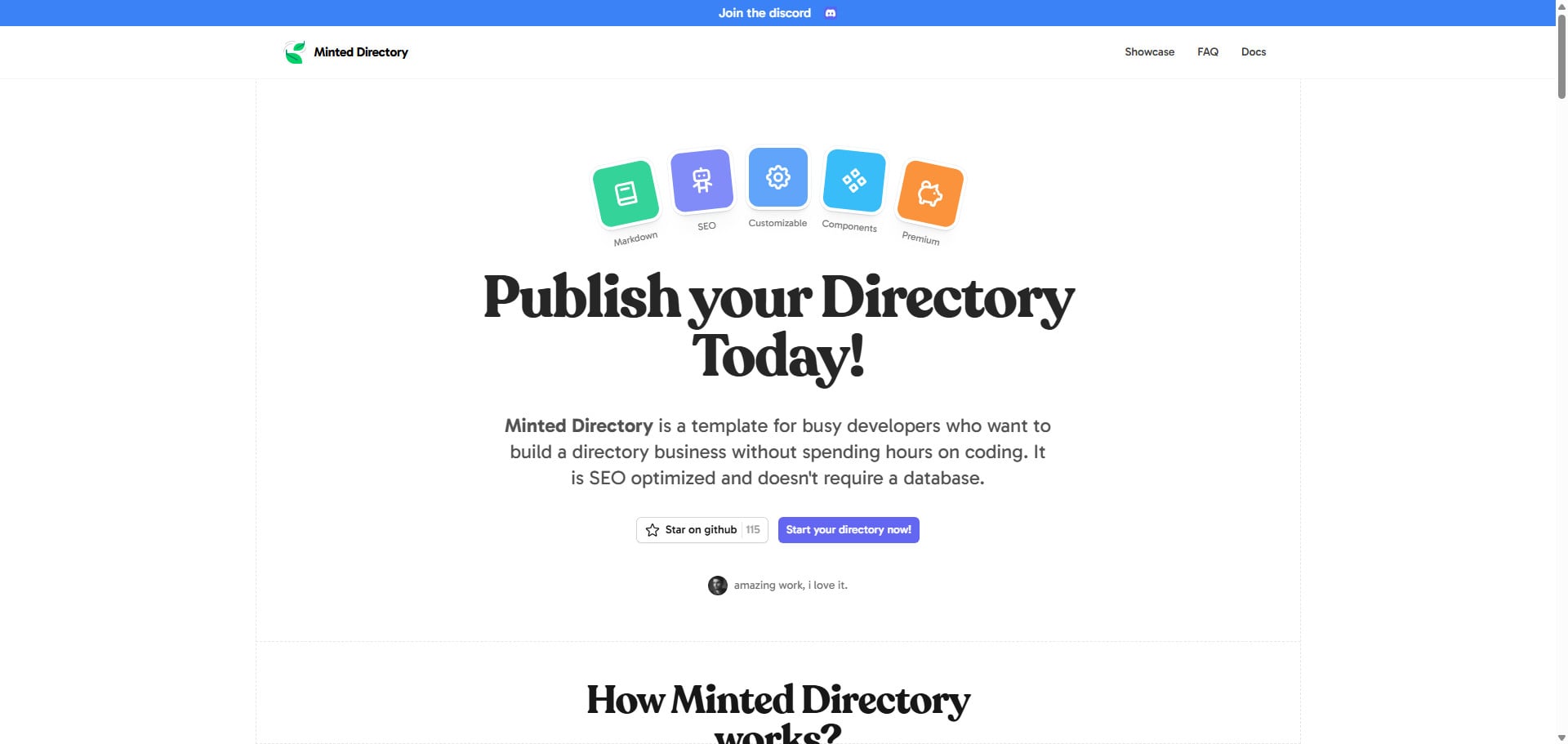 Minted Directory, le template d'annuaire Astro open source le plus étoilé